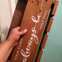 Wine WOODEN RACK..HOLD WINE BOTTLES AND GLASSES..LIKE NEW!