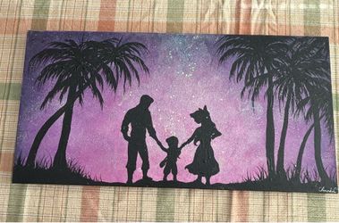 Disney The Little Mermaid inspired glow in the dark painting