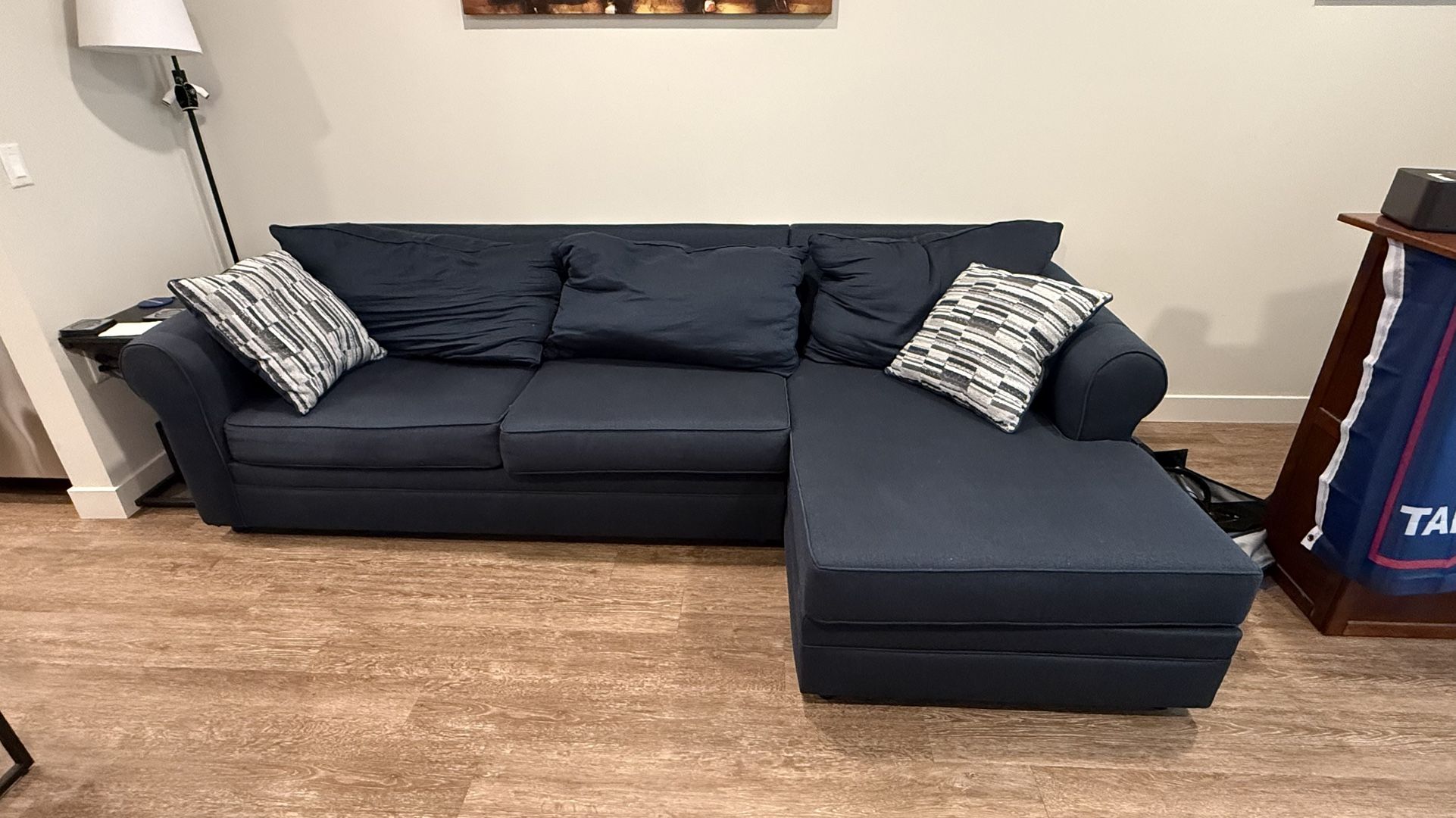 2 Piece Left Arm Facing Full Cooling Sleeper Chaise Sectional