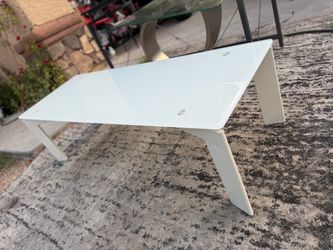 Modern White Glass Top Coffee Table