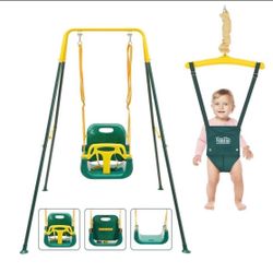 Taleco Gear 2 in 1 Toddler Swing & Baby Jumper with 4 Sandbags for Stability, Foldable Baby Swing Outdoor & Indoor Use, Easily Installable (G)