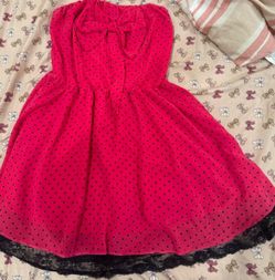 Pink With Black Polka Dress