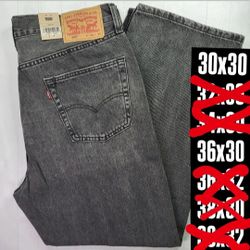 Levis 565 Gray Loose Straight Jeans With Tags