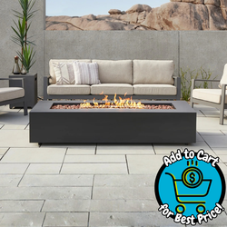 Aegean 70" Rectangle Propane or Natural Gas Fire Pit Table