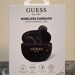 BRAND NEW GUESS WIRELESS EARBUDS WITH CHARGING CASE 
