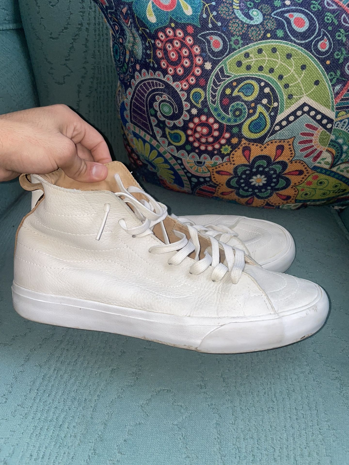 White Leather Vans