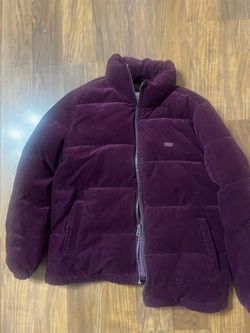Levi's Ladies' Corduroy Puffer Jacket, Burgundy -size medium