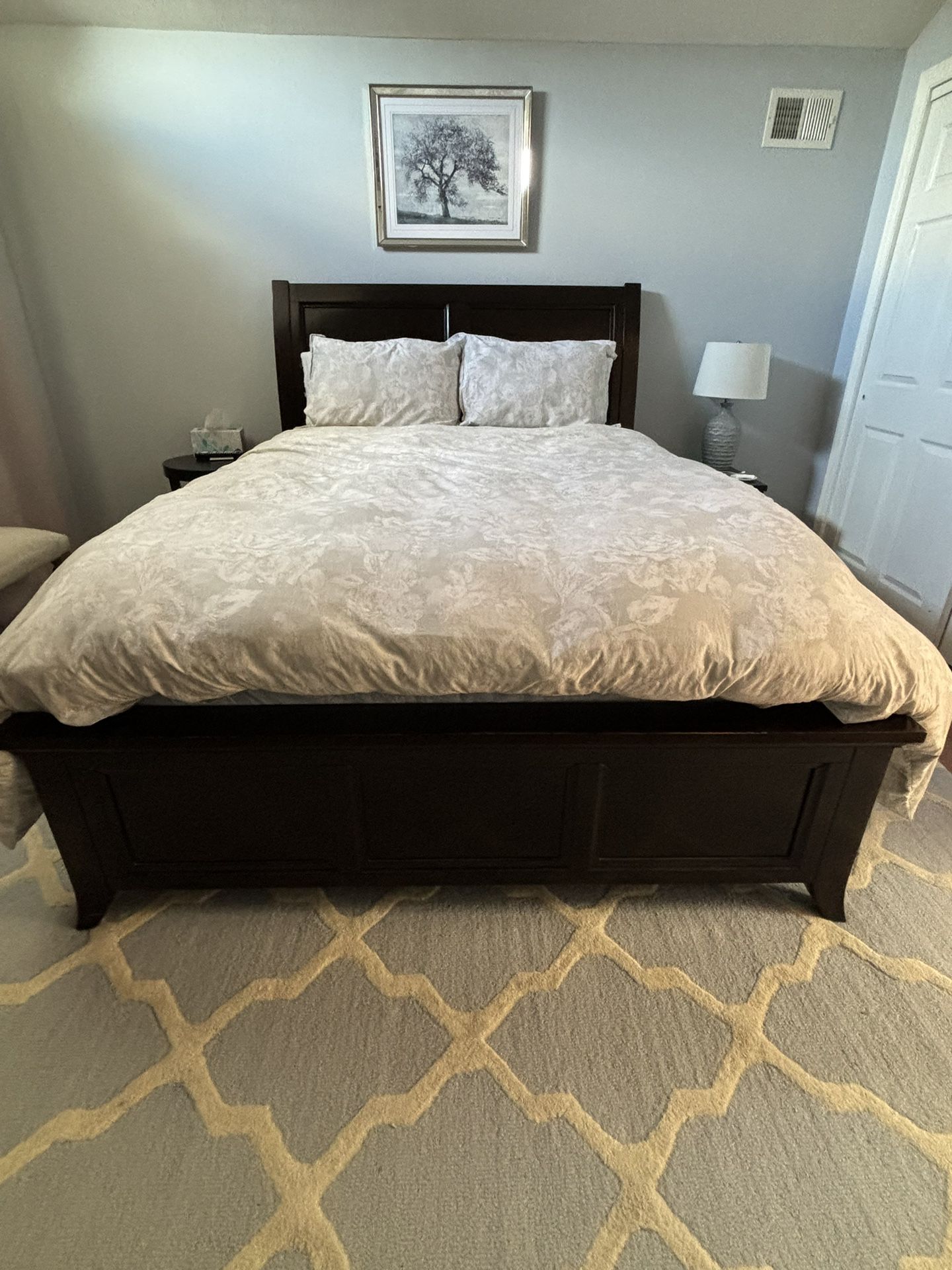 Queen Bed frame with Side Storage Drawers