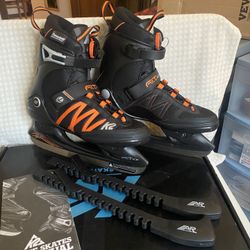 New K2 Mens F.i.t BOA Ice Skates Size 9 Adjustable Soft Black