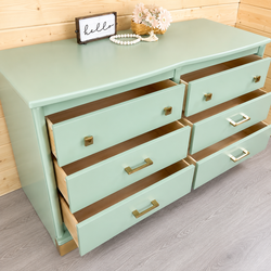 Solid Wood Dresser – Fresh Mint Finish – $425
