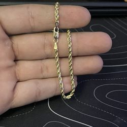 10k 7in Rope Bracelet 