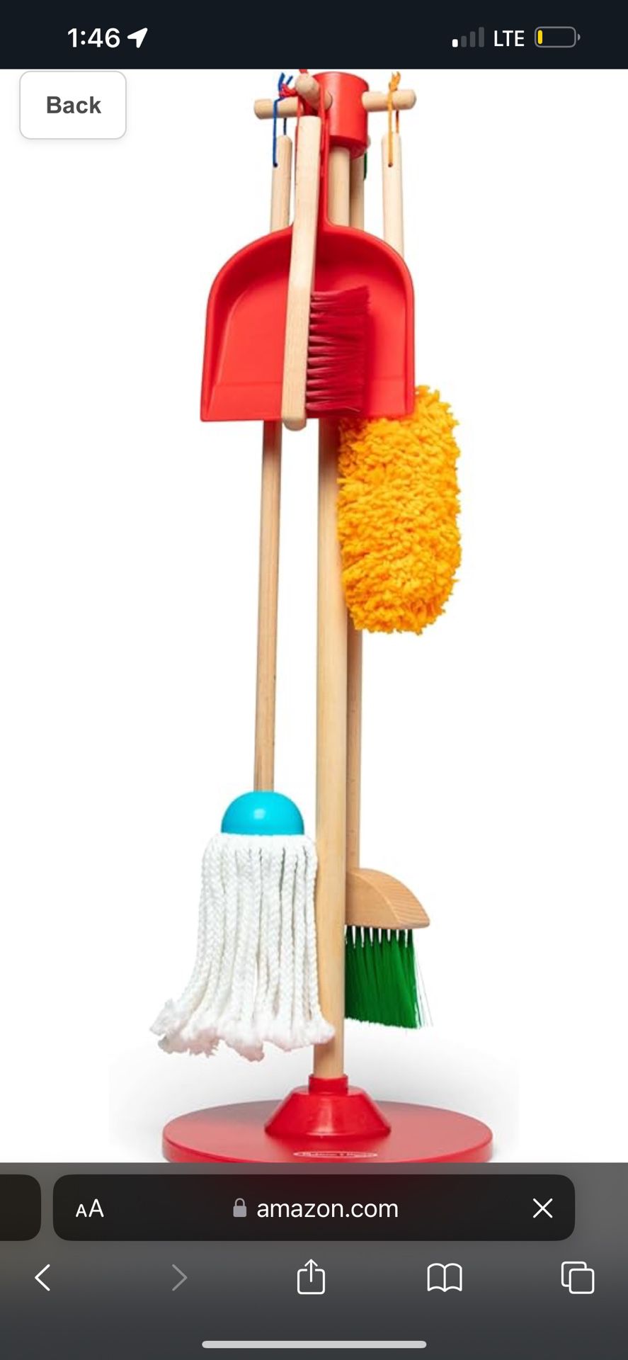 Melissa & Doug Let's Play House Dust! Sweep! Mop! 6 Piece Pretend Play Set - Toddler Toy Cleaning Set, Pretend Home Cleaning Play Set, Kids Broom