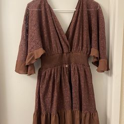 New Brown mini dress size S 