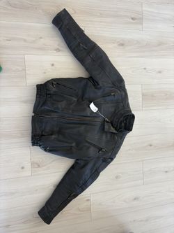 USA Bikers Dream Apparel Heavy Black Leather Vintage Motorcycle Jacket