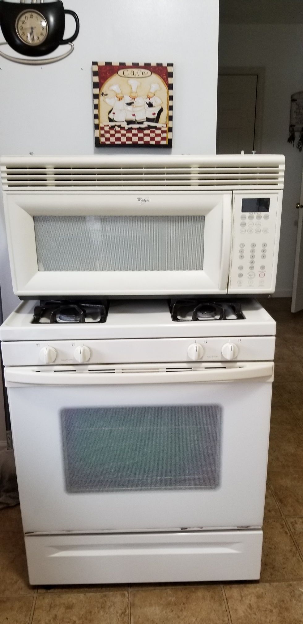 Whirlpool stove and conventional microwave