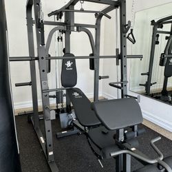  Smith Machine SM1001/FID Adj Bench/Gym Equipment/Fitness/Squat Rack/‼️⭕️WEIGHTS AND OLYMPIC BARBELL SOLD INDIVIDUALLY ⭕️‼️FREE  DELIVERY🚚 
