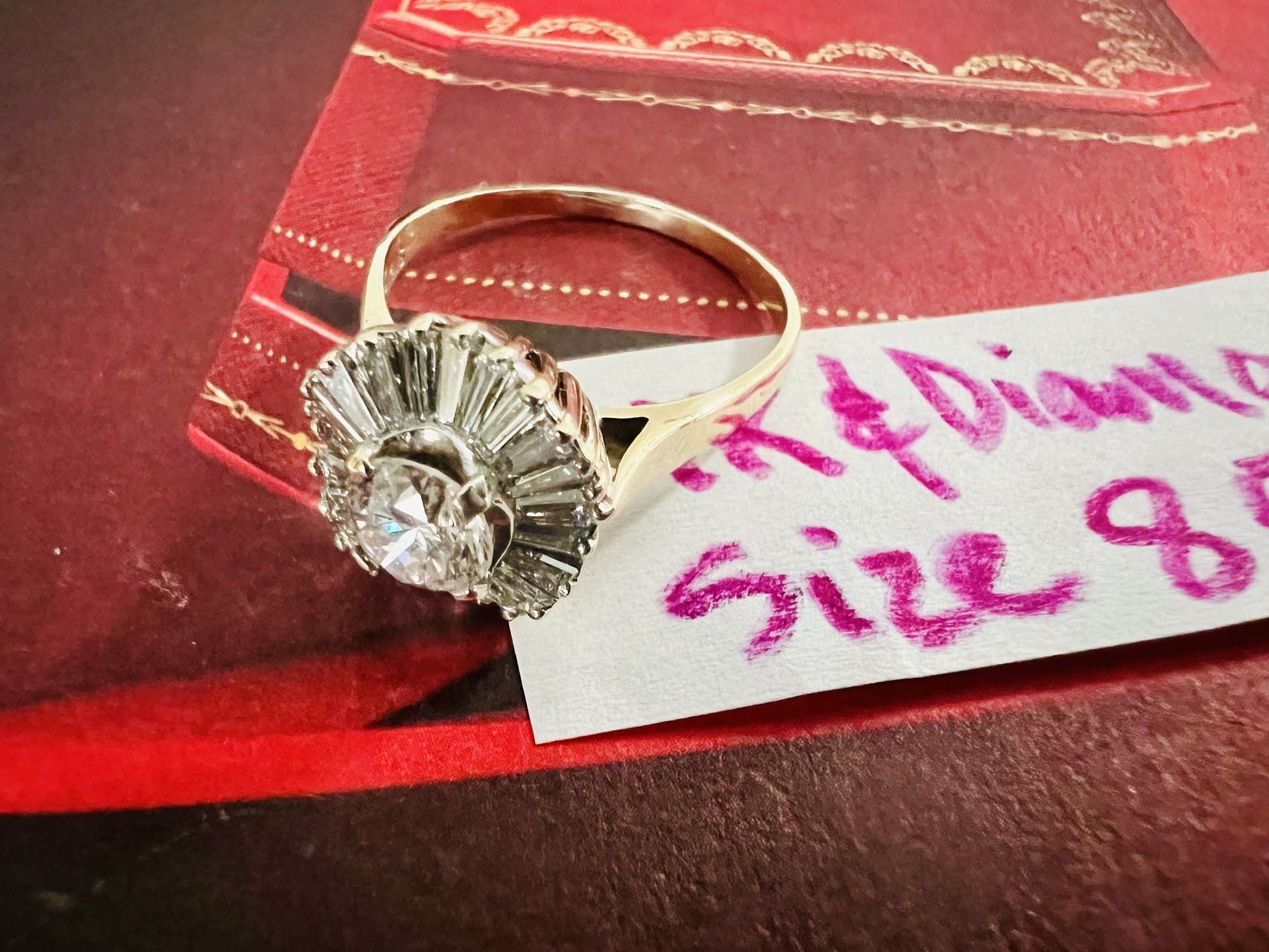 14K Solid Gold Diamonds π Wedding Ring Size 8.5 ( Around 2 Ct In Natural Diamonds π)