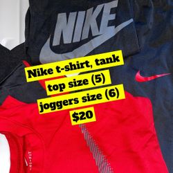 Nike 3 Piece Tank,T-Shirt And Joggers $20