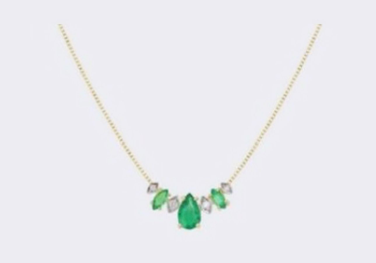 Emerald and Diamonds Gold Necklace