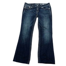 Miss Me Signature Bootcut Jeans Pants Women Bling Angel Wing Embellished Blue 31