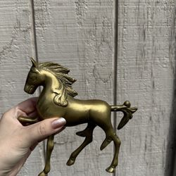 Vintage Brass Horse With Wings On Hind Legs Figurine Decor