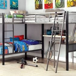 Triple Bunk Bed Frame With Mattresses 