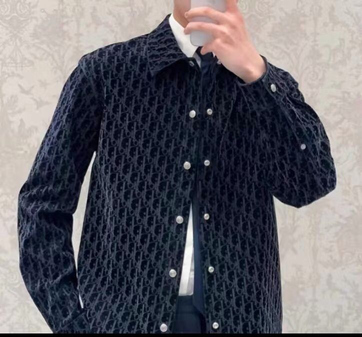 2025 Autumn New Arrival Dior Classic Logo All-Over Jacquard Denim Jacket - Couples Style Casual Outerwear (Unisex) 