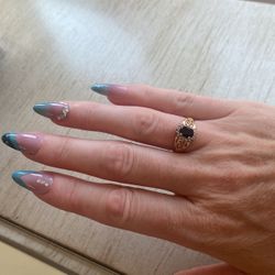 Ring Gold with sapphire & Diamonds 