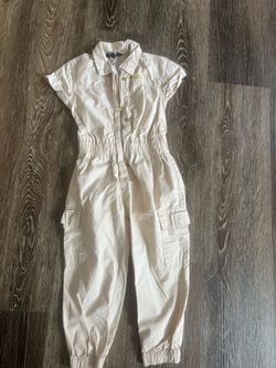 DKNY Girls Beige Cargo Jumpsuit Size 4T Enterizo Jumpsuit De Niña DKNY Original Talla 4T