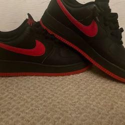 Air Force 1 Black,red Color way 