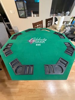 Celebrity Poker Showdown 8-Player Reversible Poker & Blackjack Tabletop 48”