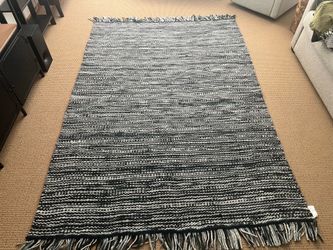 IKEA  Black Navy Gray Woven Area Rug 170 cm x 240 cm