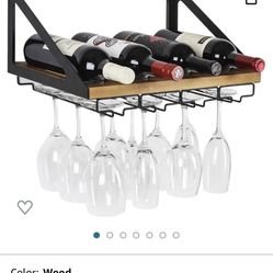 Wall Mount Wine And Glass Rack