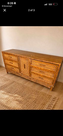 Vintage Bamboo and Rattan Dresser