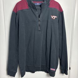 Vineyard Vines Virginia Tech Hokies Quarter Zip Mens XL Sweatshirt Pullover