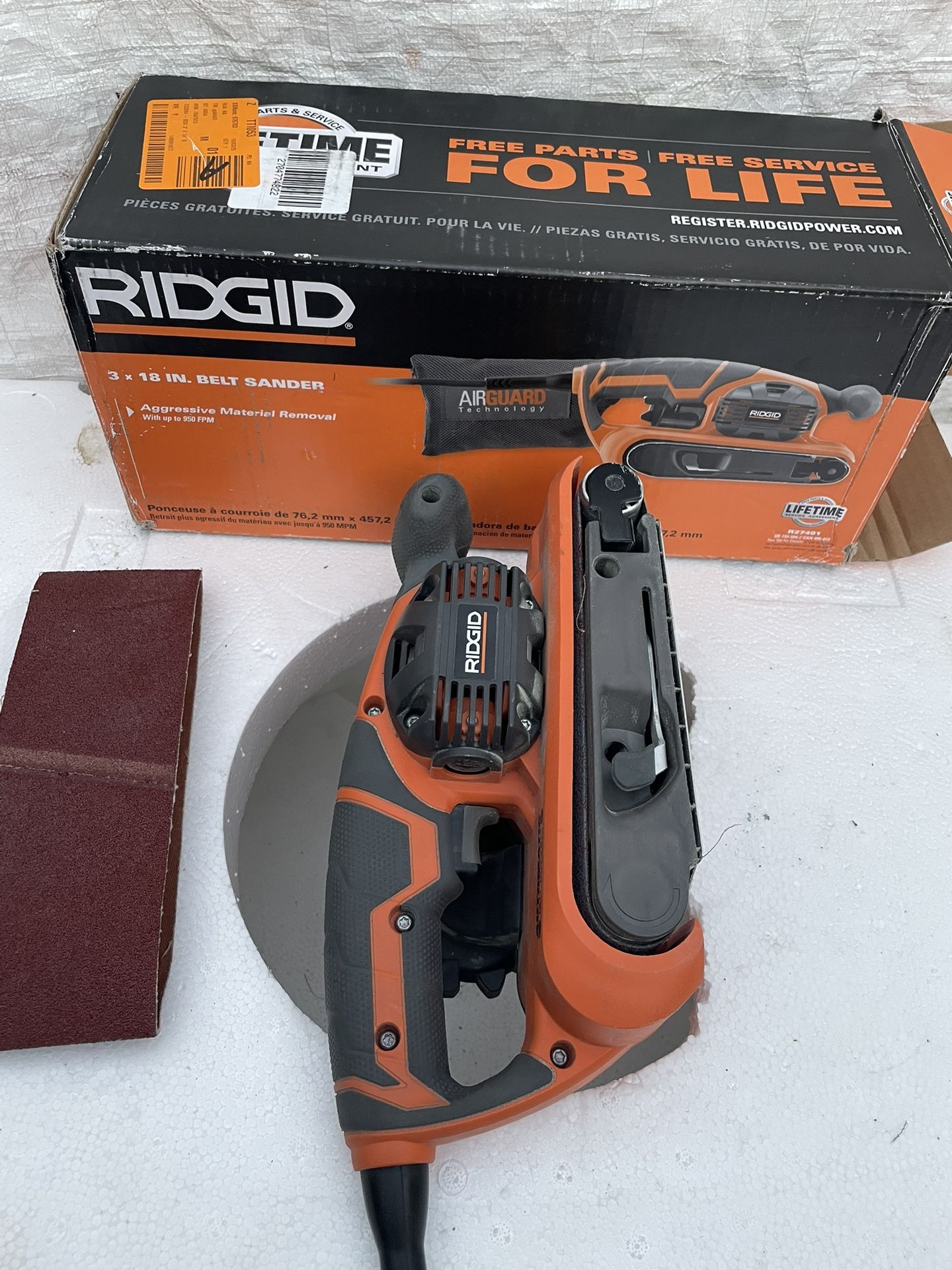 6.5 Amp Corded 3 in.W x 18 in.L Heavy-Duty Variable Speed Belt Sander with AIRGUARD Technology