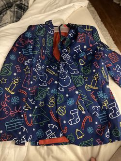 Boys Large Christmas Jacket With Tie
