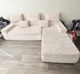 Cream Boneless Modular Couch