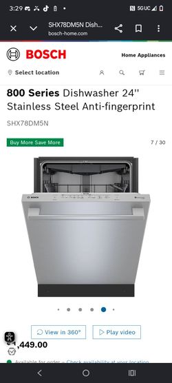 Bosch 800 Series 24" Stainless Steel Dishwasher