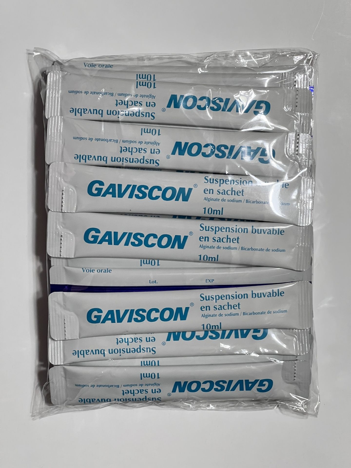 Gaviscon Liquid Mint Flavor Sugar Free 24 Sachets of 10 ml Travel Size - Without Box