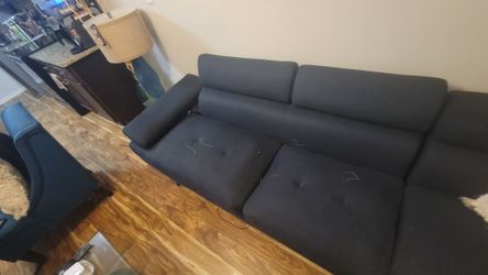 Dark Gray Fabric Sectional Sofa