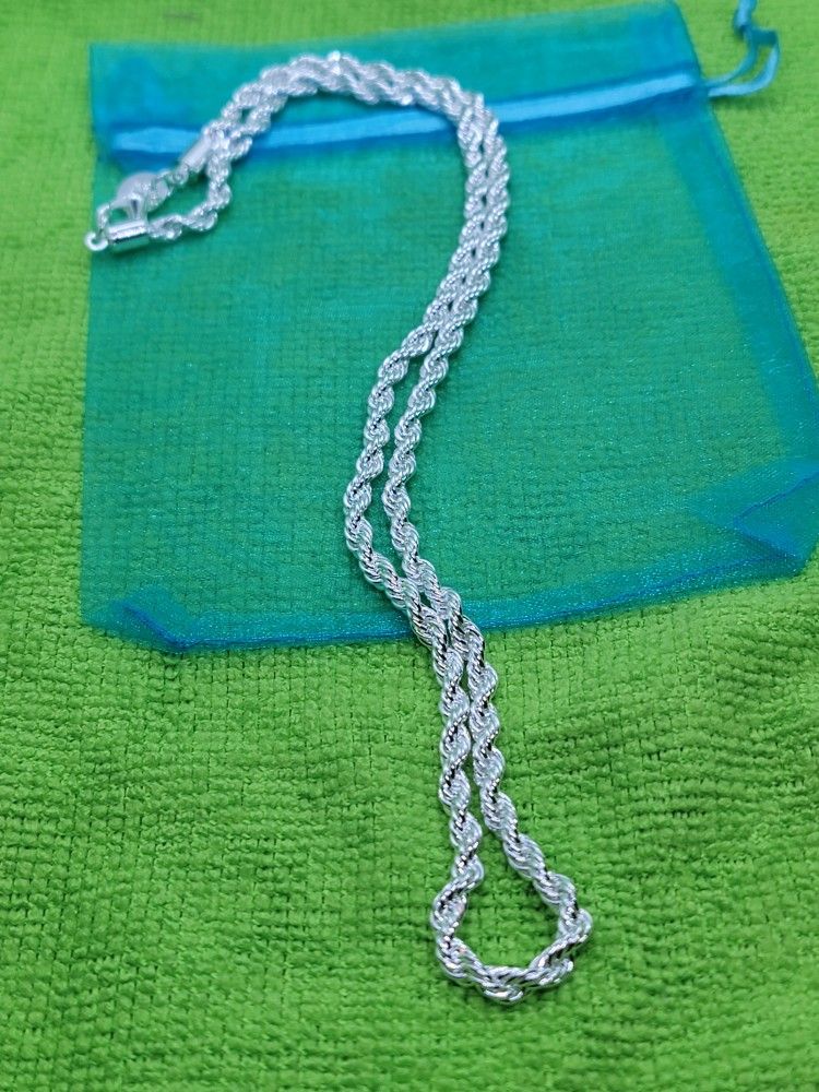 925 Silver Rope/chain 4mm 20"