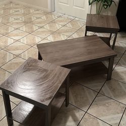 Brown Set Of 3 Tables 