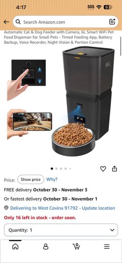 Automatic Smart WiFi Pet Feeder with Camera 6L