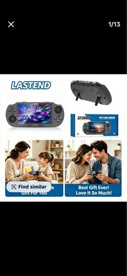 LASTEND SF3000 Portable Retro Handheld Video Game Console, 4.5" IPS Display Mobile Gaming Set, 3000mAh Rechargeable Battery, 16GB TF Card, Compact Tec