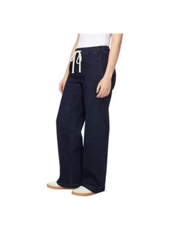 Dark Wash Wide-Leg Drawstring Jeans 2XL