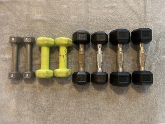 Set of two of each 7.5, 5, 3, 5 lbs LB weights dumbbells set dumbbell weights