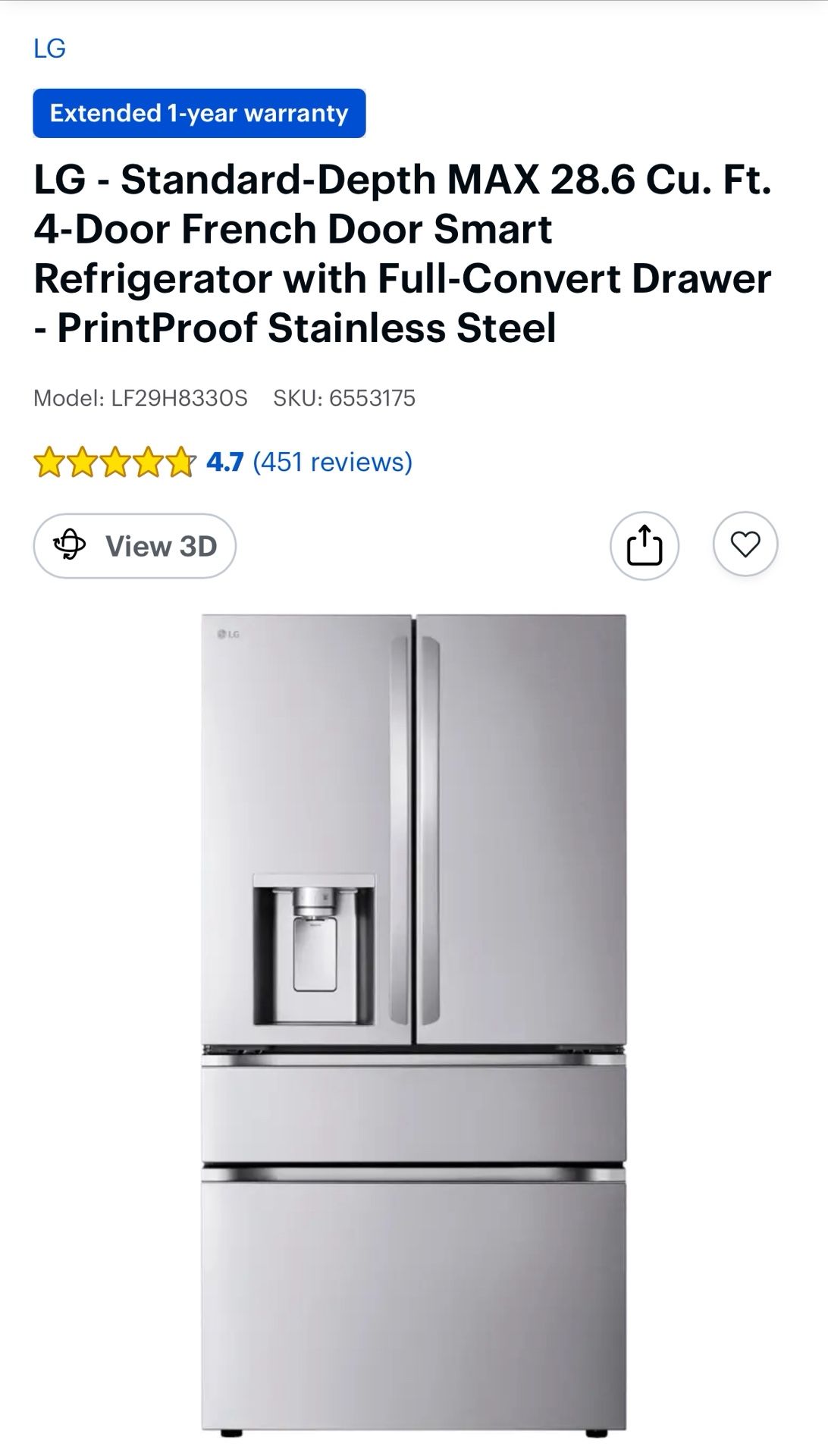 LG Refrigerator (like New)