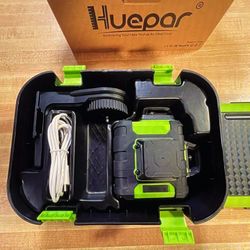 Huepar 360 Degree GREEN Laser with case and 12’ Tripod Kit