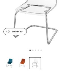 Tobias Ikea Metal And Transparent Chair - Set Of 4